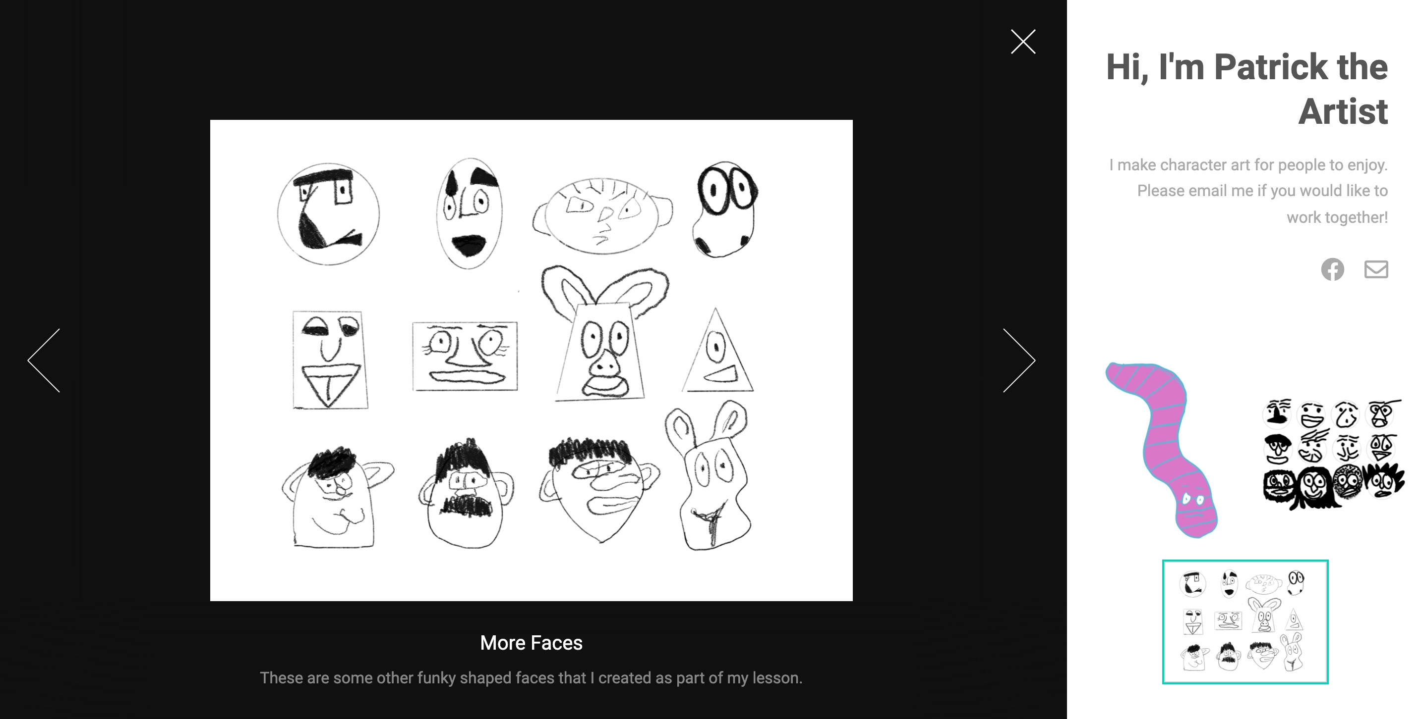 Screenshot of patricktheartist.com